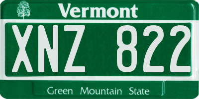 VT license plate XNZ822