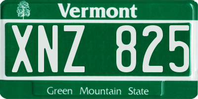 VT license plate XNZ825