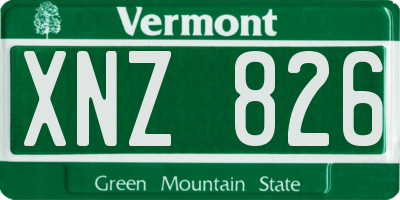 VT license plate XNZ826