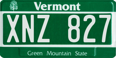 VT license plate XNZ827