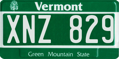 VT license plate XNZ829