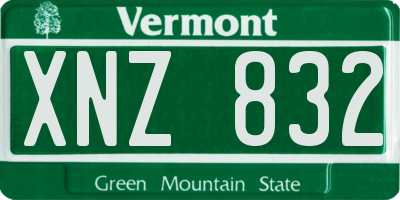 VT license plate XNZ832
