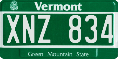 VT license plate XNZ834