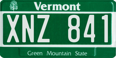 VT license plate XNZ841