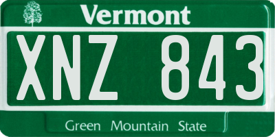 VT license plate XNZ843