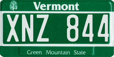 VT license plate XNZ844