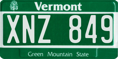 VT license plate XNZ849