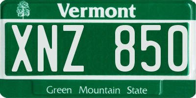 VT license plate XNZ850