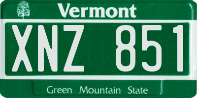 VT license plate XNZ851