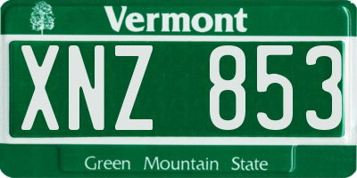 VT license plate XNZ853