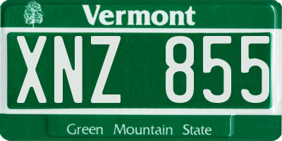 VT license plate XNZ855