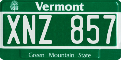 VT license plate XNZ857