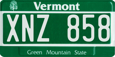 VT license plate XNZ858