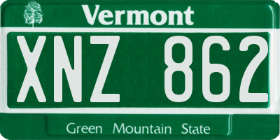 VT license plate XNZ862