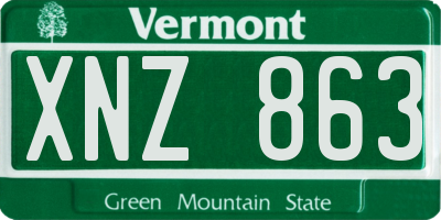 VT license plate XNZ863