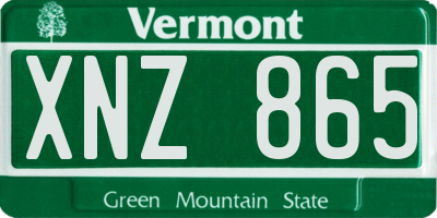 VT license plate XNZ865