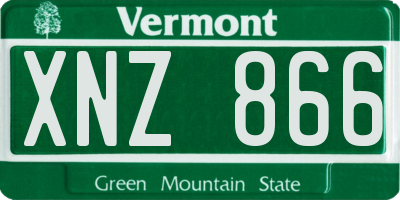 VT license plate XNZ866