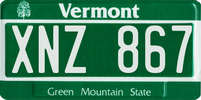 VT license plate XNZ867