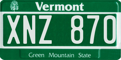 VT license plate XNZ870