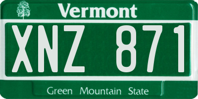 VT license plate XNZ871