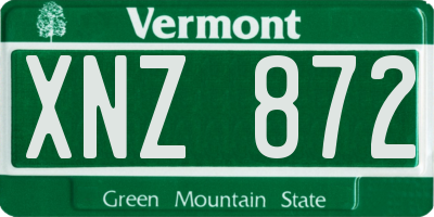 VT license plate XNZ872