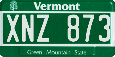VT license plate XNZ873