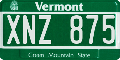 VT license plate XNZ875