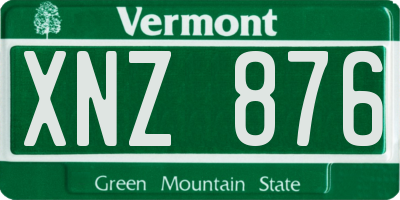 VT license plate XNZ876