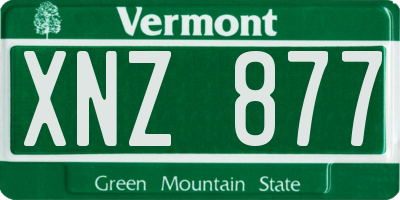 VT license plate XNZ877