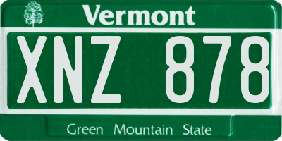 VT license plate XNZ878