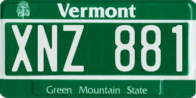 VT license plate XNZ881