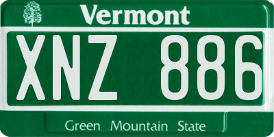 VT license plate XNZ886