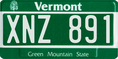 VT license plate XNZ891