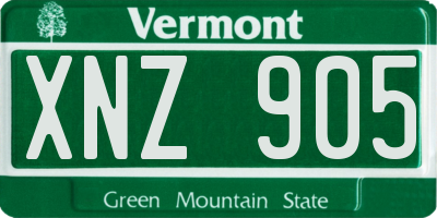 VT license plate XNZ905