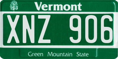 VT license plate XNZ906
