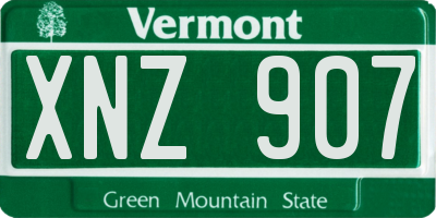 VT license plate XNZ907