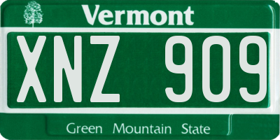 VT license plate XNZ909