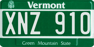VT license plate XNZ910