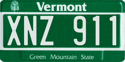 VT license plate XNZ911