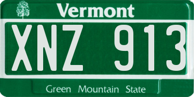 VT license plate XNZ913