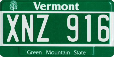 VT license plate XNZ916
