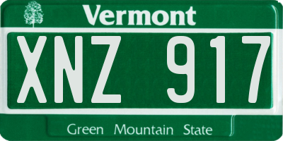 VT license plate XNZ917