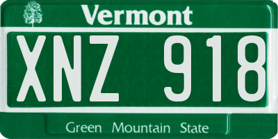 VT license plate XNZ918