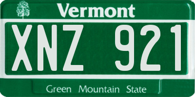 VT license plate XNZ921