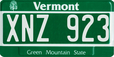 VT license plate XNZ923