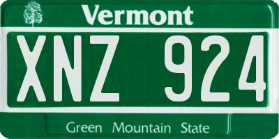VT license plate XNZ924