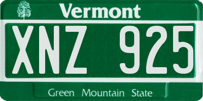 VT license plate XNZ925