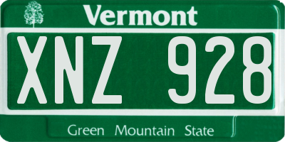 VT license plate XNZ928