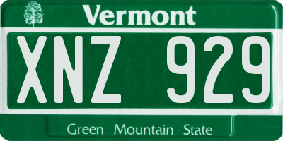 VT license plate XNZ929