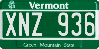 VT license plate XNZ936